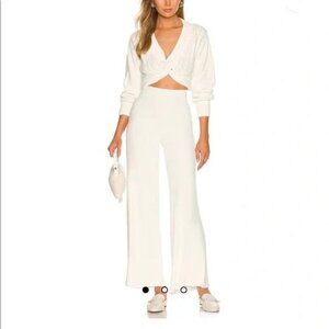 Free People NWT Emilie Crop Cable Knit Twist Sweater In White Whisper XS